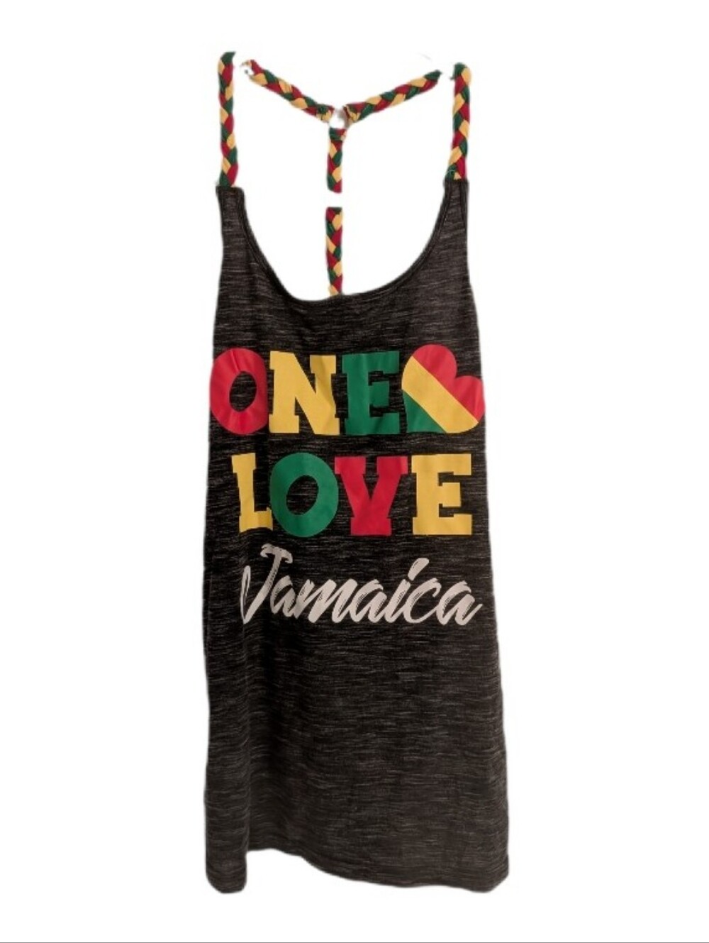 🆕 Sun Kissed "One Love Jamaica" Braided Racerback M